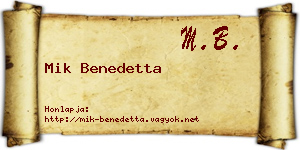 Mik Benedetta névjegykártya